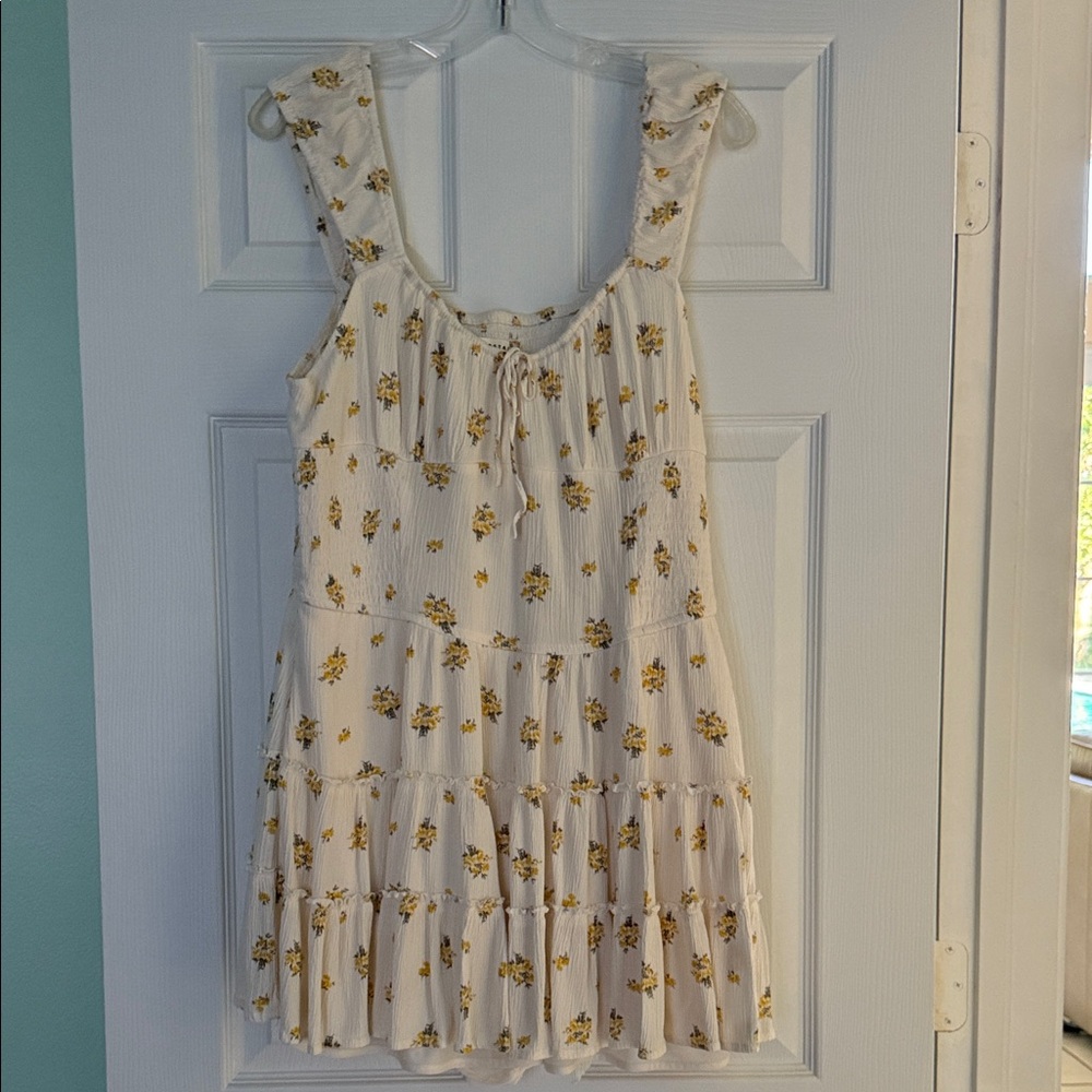 Aeropostale Off-White and Yellow Floral Dress/Romper